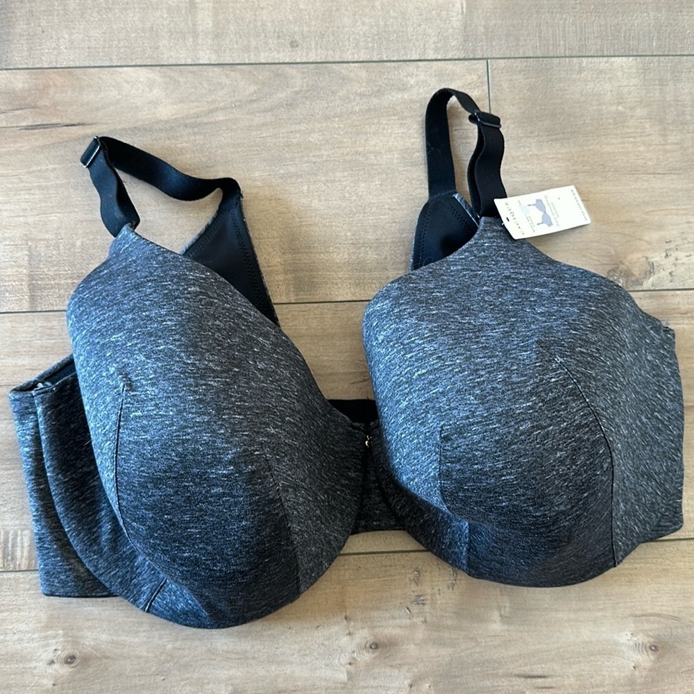 NWT Cacique Full Coverage Gray Wired Bra Body Back Smoothing Sz 42F